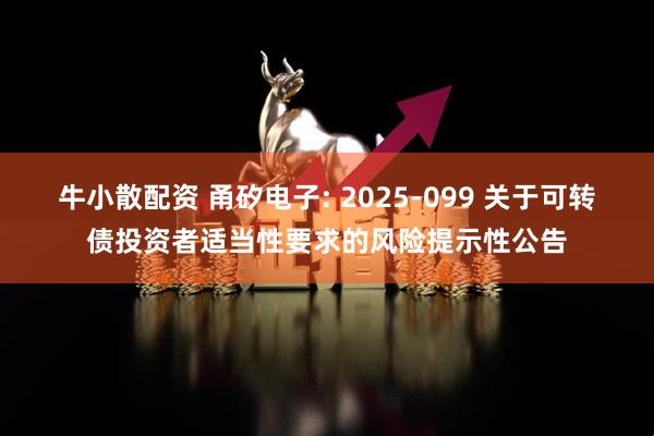牛小散配资 甬矽电子: 2025-099 关于可转债投资者适当性要求的风险提示性公告